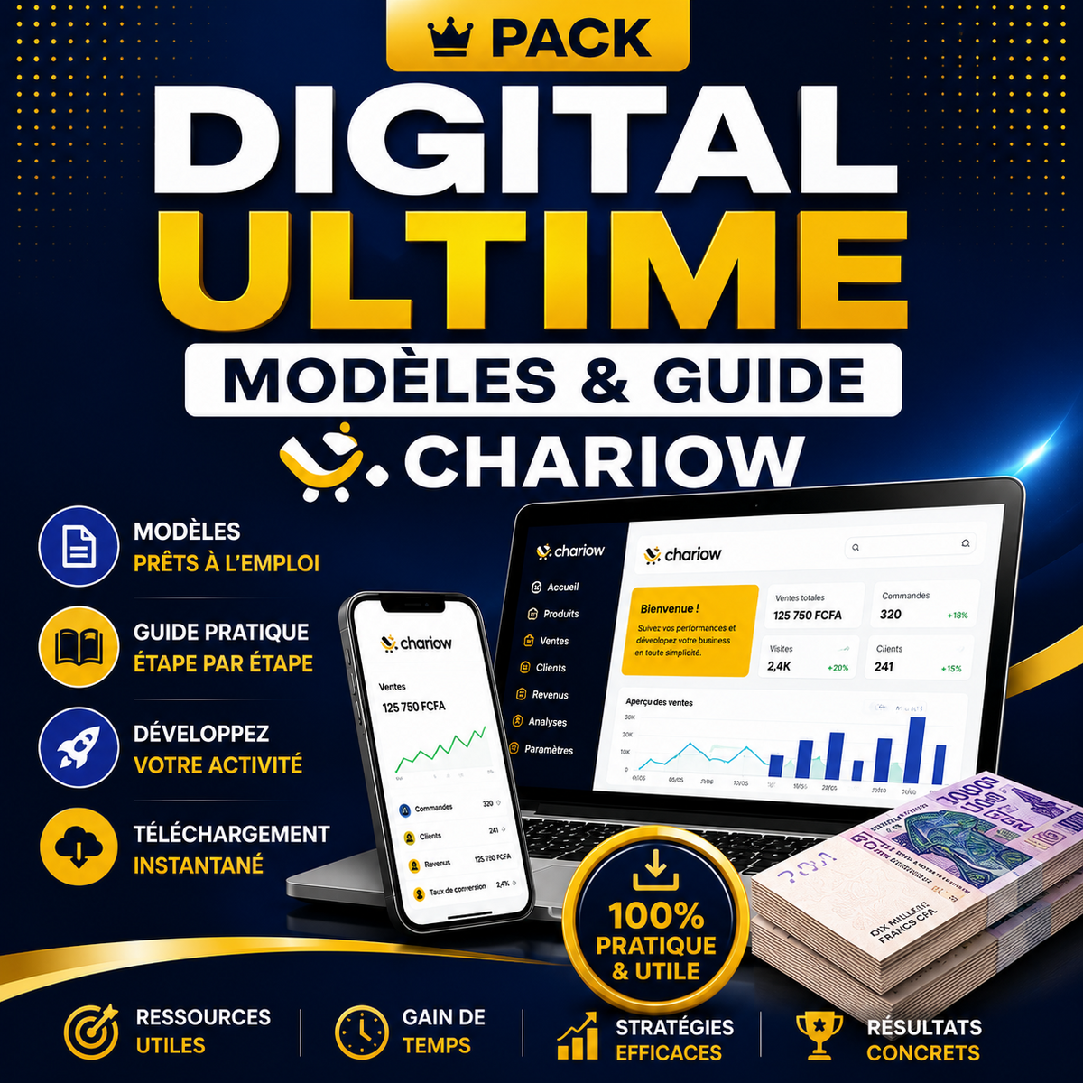 Pack Digital Ultime – Modèles & Guide Chariow