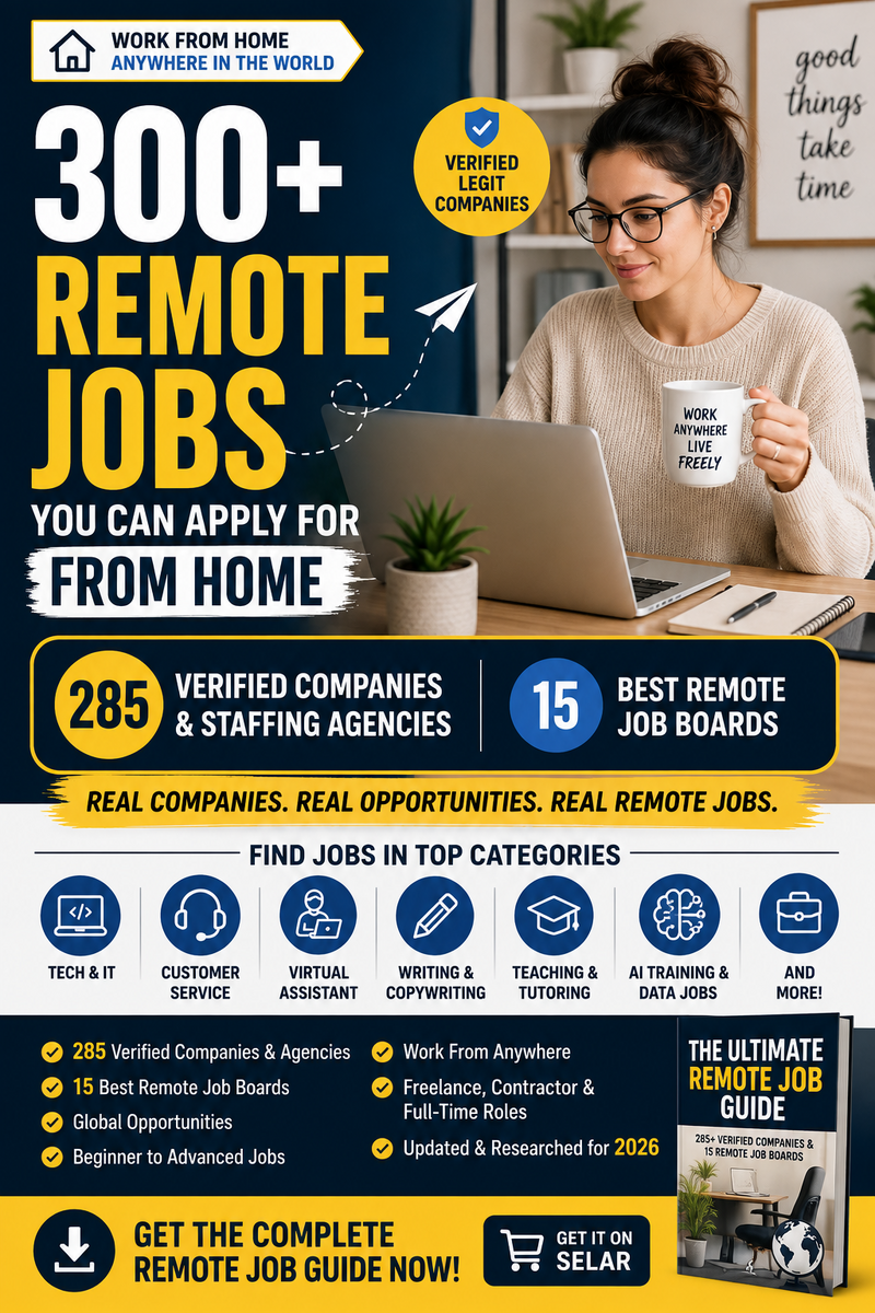 300+ Remote Jobs You Can Apply for From Home: The Ultimate Guide to Finding Legit Remote Work in 2026