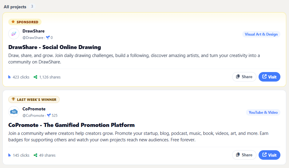 How karma lifts your projects in the feed