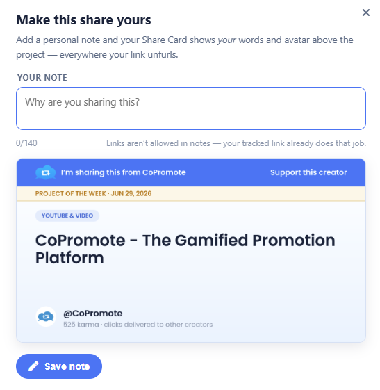Example CoPromote Share Card